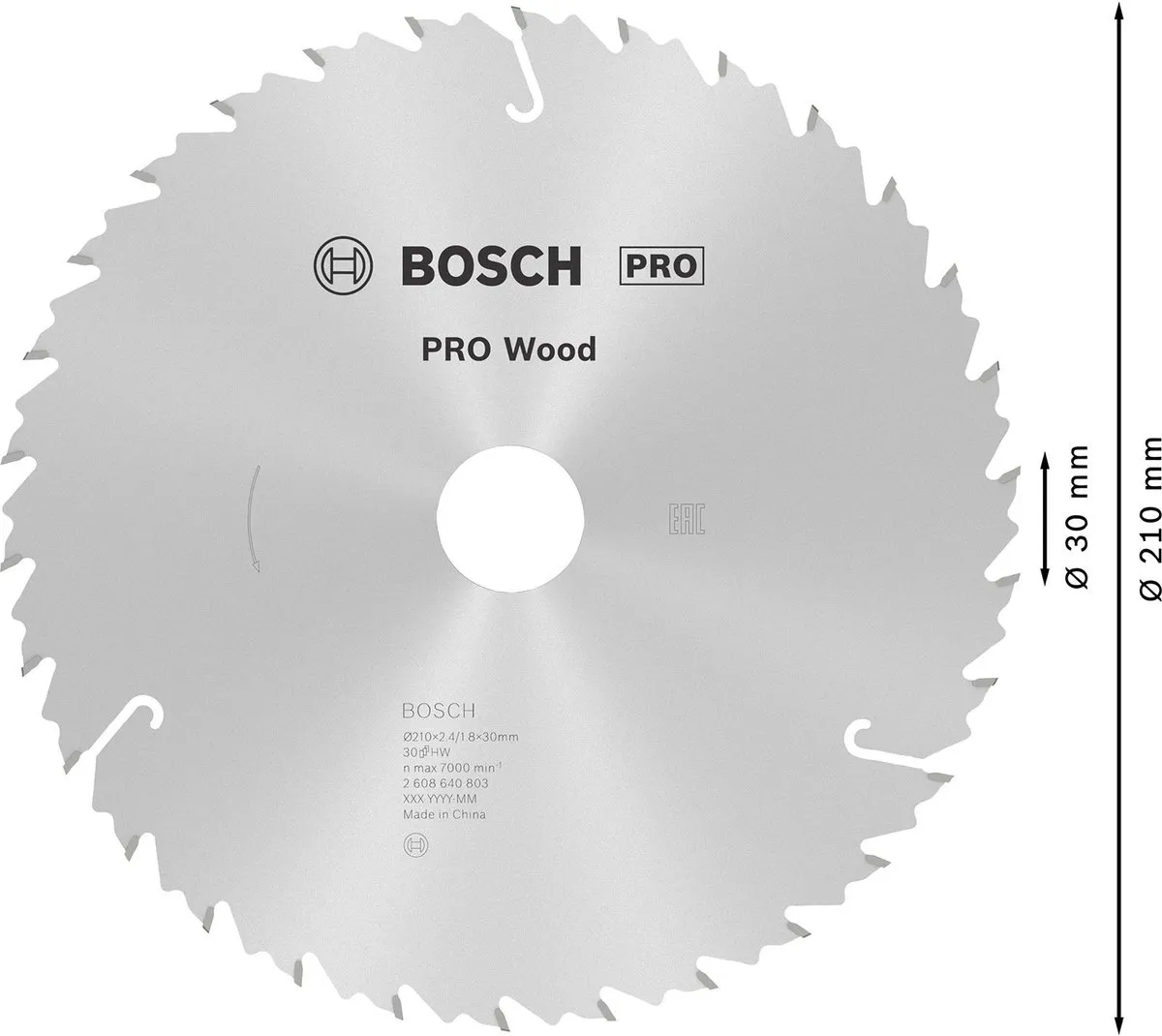 Bosch Professional CIRKZB SPEED 210x30x2,6 30T Zaagblad - Hout/Metalen