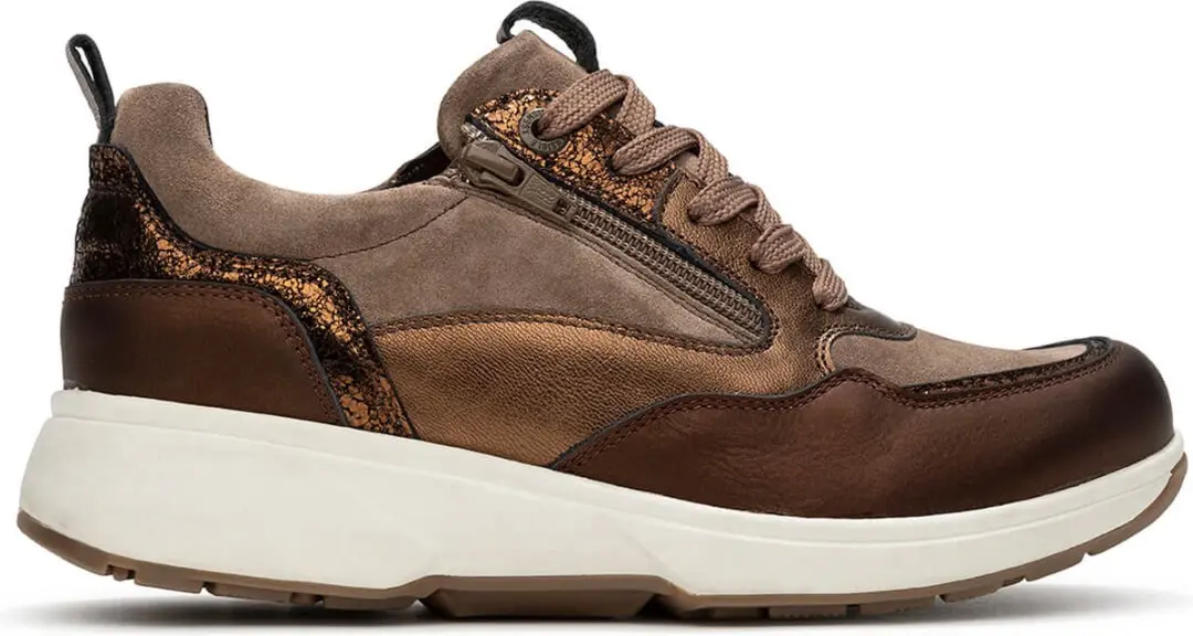 Xsensible Grenoble Combi H Rits Sneaker - Dames - Brons - Maat 41