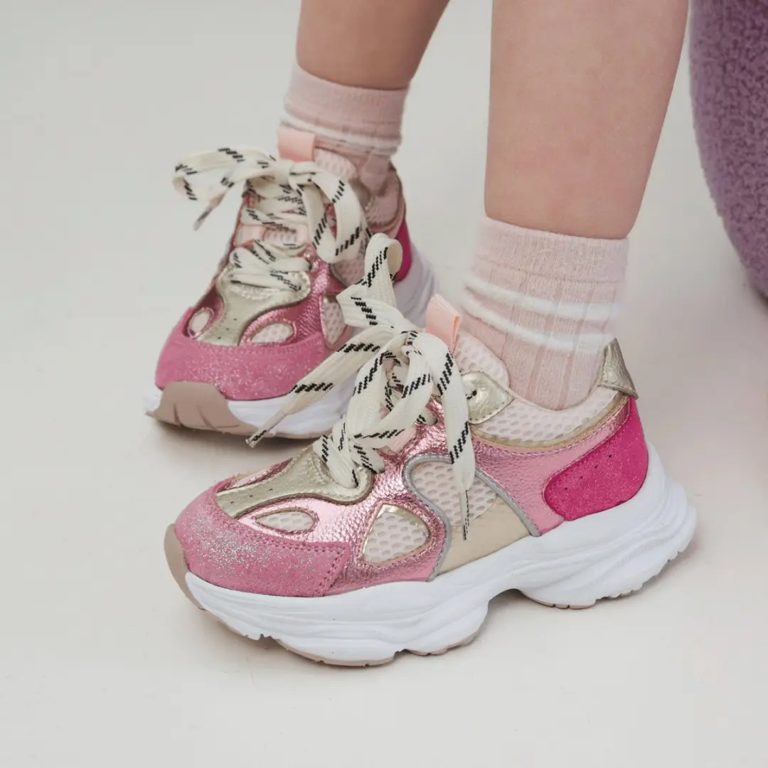 Shoesme Metallic Roze Veterschoenen 32 - afbeelding 5 van 6