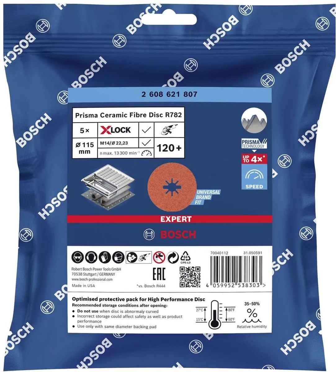 Bosch Professional R782 Prisma X-LOCK Vezelschijf 115mm
