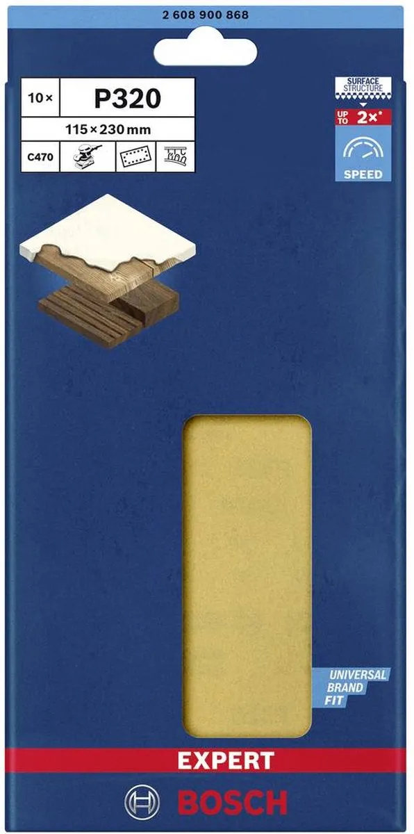 Bosch Professional EXPERT C470 Oscillerend Schuurpapier 230x115mm - 10 Stuks