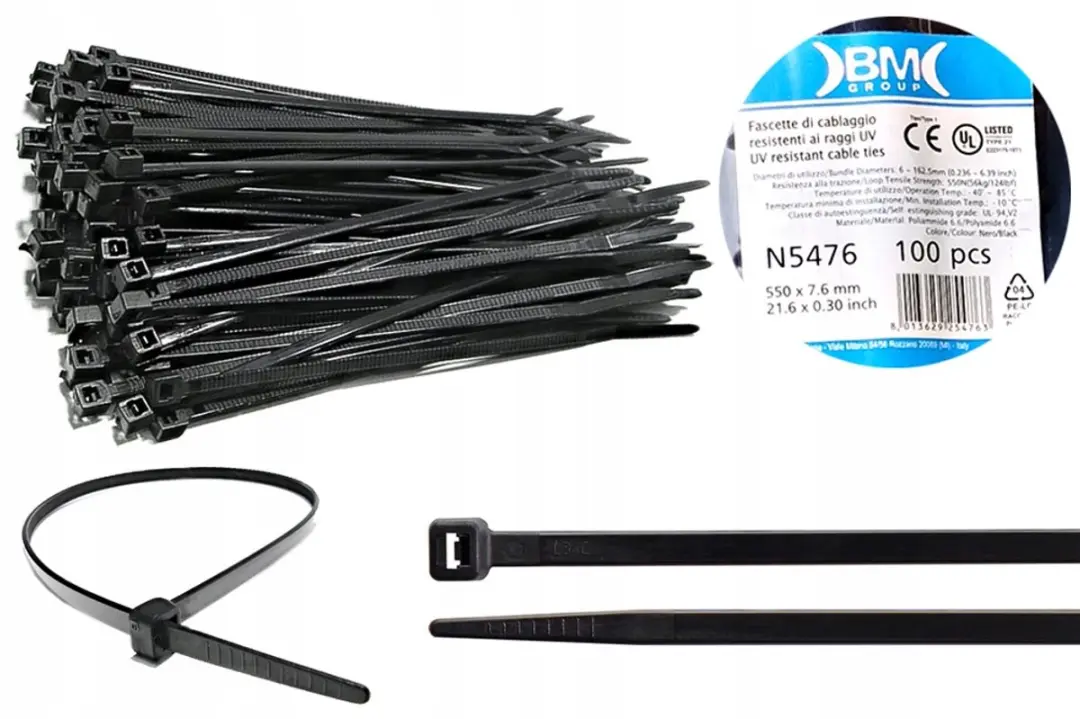 Kabelbinders Zwart 550x7,6mm