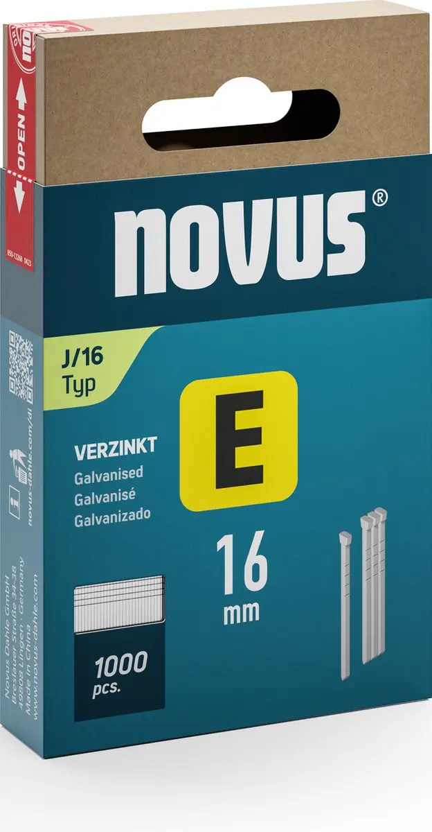 Novus Tacker Spijkers E J/16 mm (1.000 stuks)