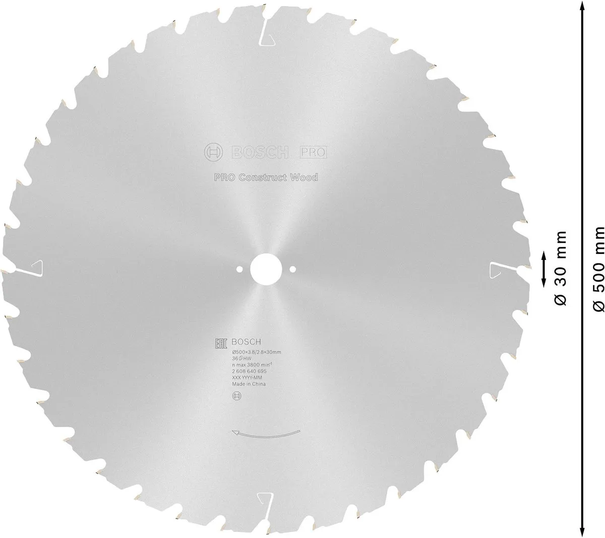Bosch Professional CIRKZB CONSTR. WOOD T N Zaagblad 500mm - 36T