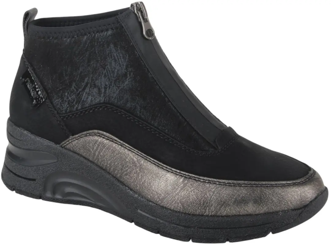 Rieker Boots Rits Zwart Combi N9362-01