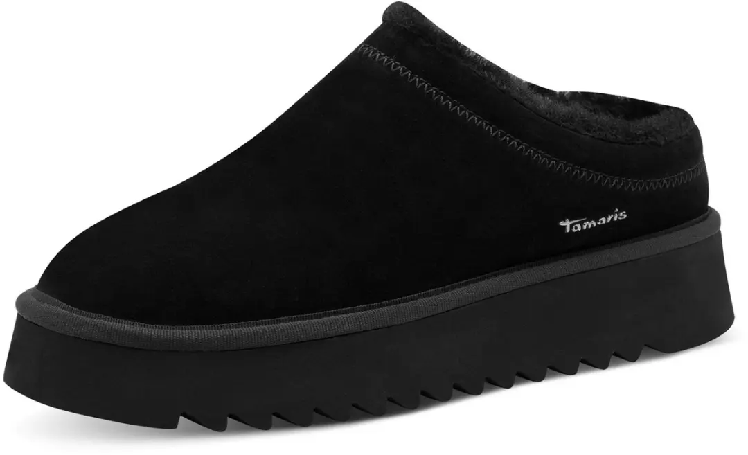 Tamaris leren muiltje 1-27300-45-001 damesmuiltje warm gevoerd zwart