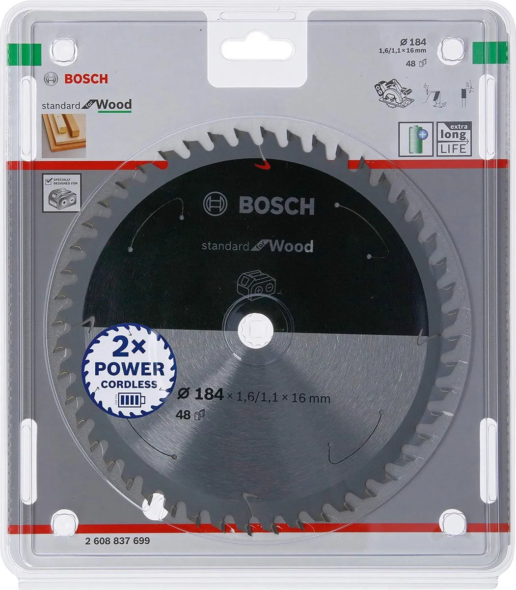 Bosch Professional Lame ST Wood ACCU 184x16x1.6/1.1x48T - afbeelding 6 van 6