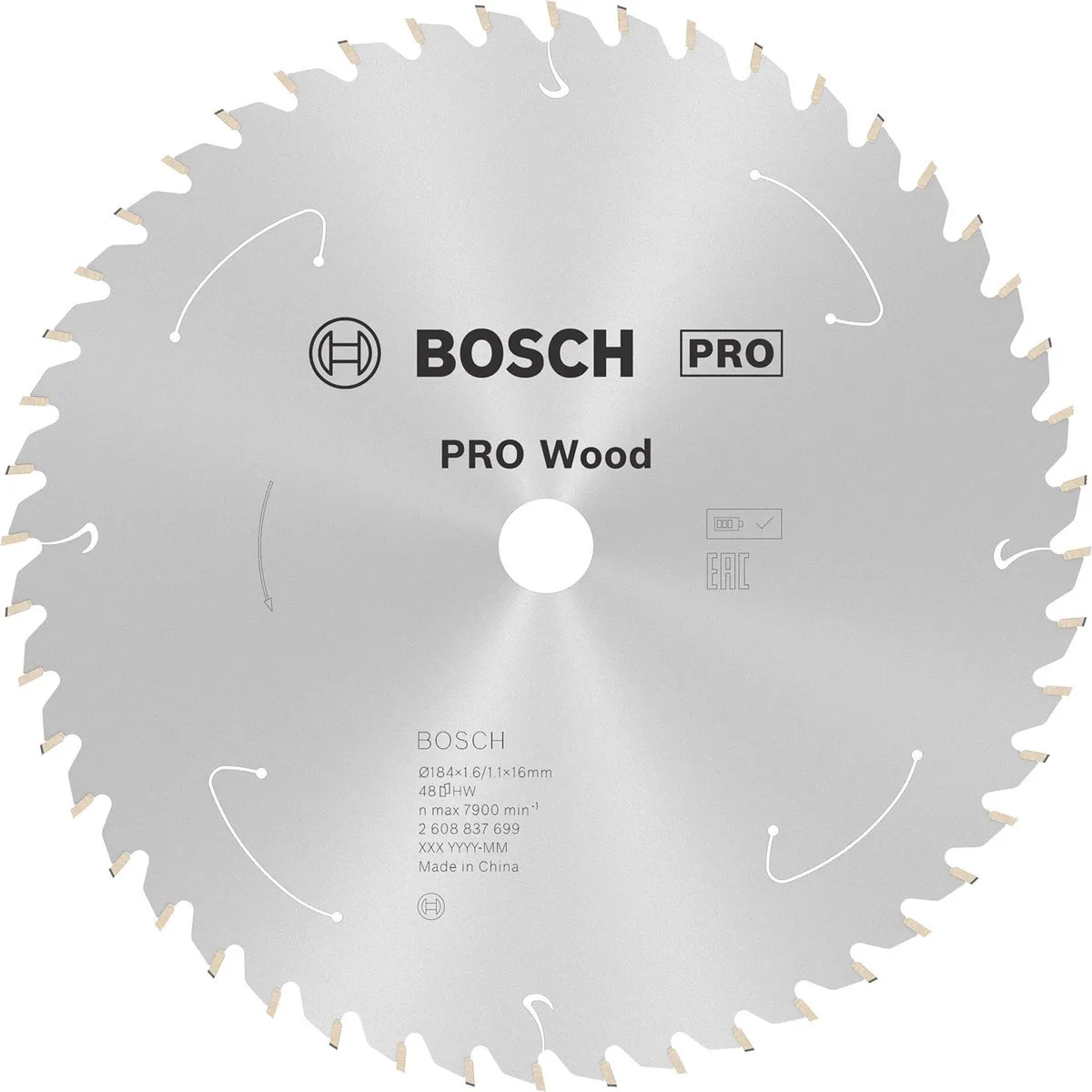Bosch Professional Lame ST Wood ACCU 184x16x1.6/1.1x48T