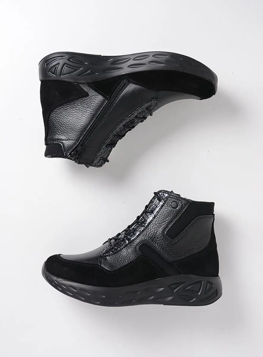 Wolky Leap Veterschoenen - Zwart Combi Leer/Zwart