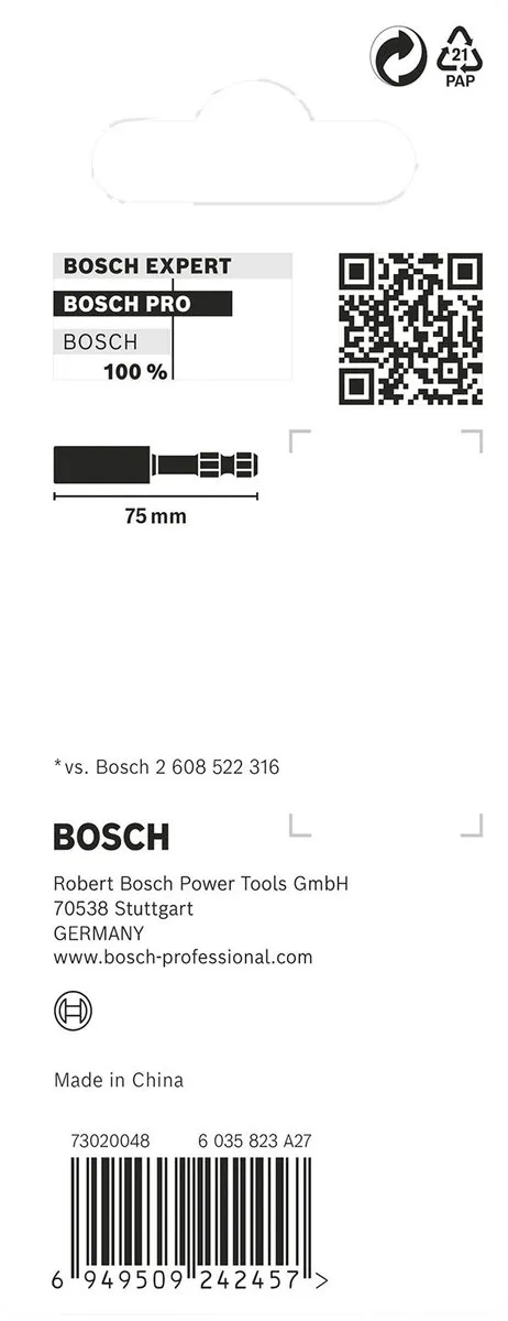 Bosch Professional PRO Impact Bithouder 75mm 2608522559