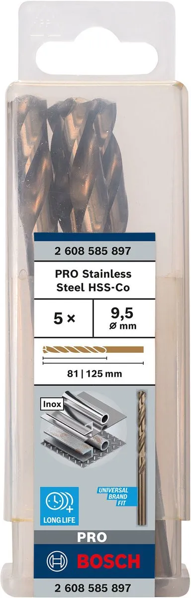 Bosch Professional ST. LINE HSS-CO Boormachineboren 9.5mm - 5 Stuks