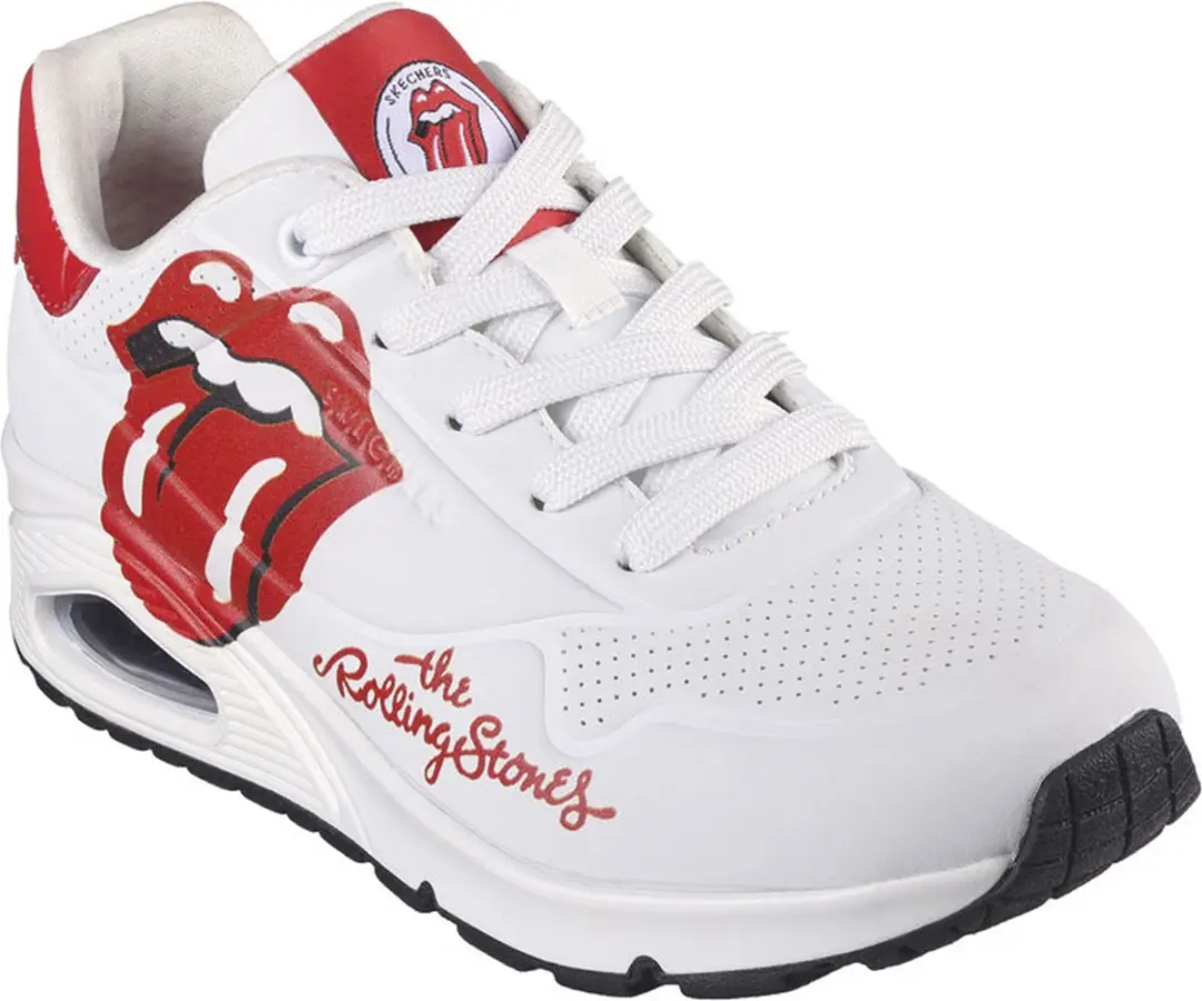 Skechers Uno Rolling Stones-single voor heren! Sneakers 183102 Wit