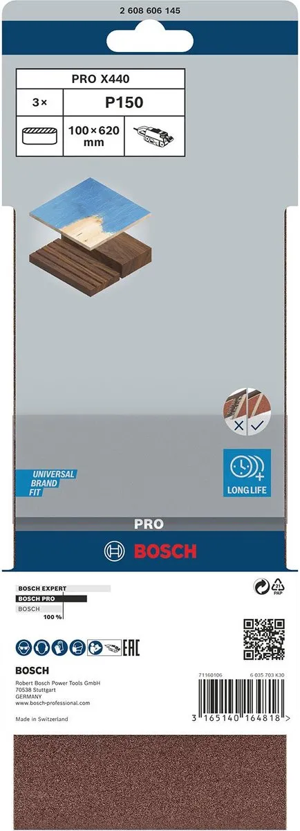 Bosch Professional 3 Banden 100x620mm Best Wood+Paint - 3 Stuks