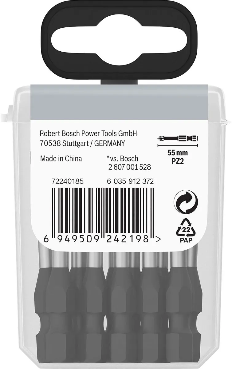 Bosch Professional PZ2 Impact Bit Set - 15 Stuks