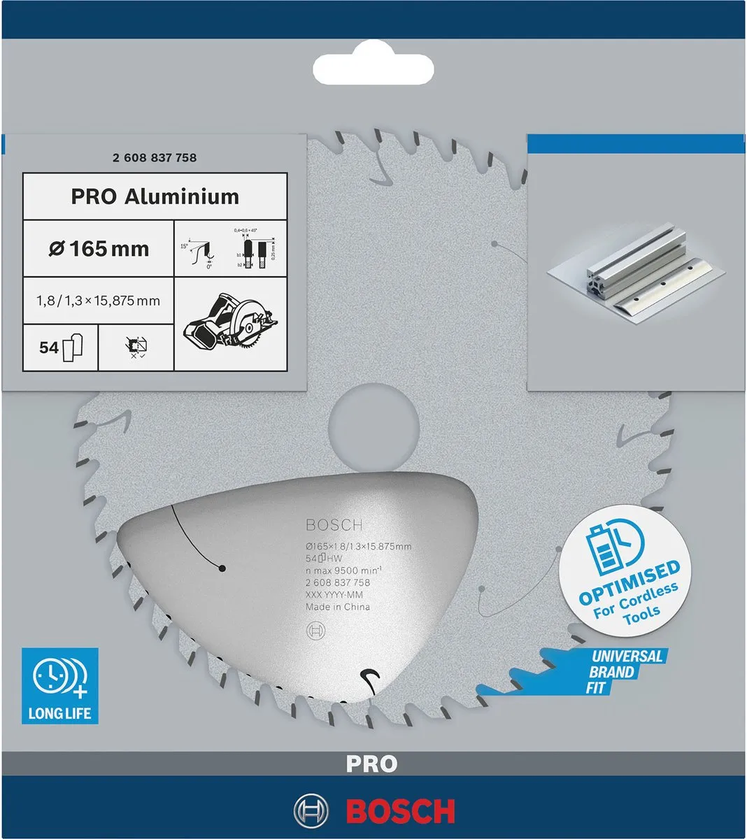 Bosch Professional Aluminium Accuzaagblad 165mm 54 Tanden - 2608837758
