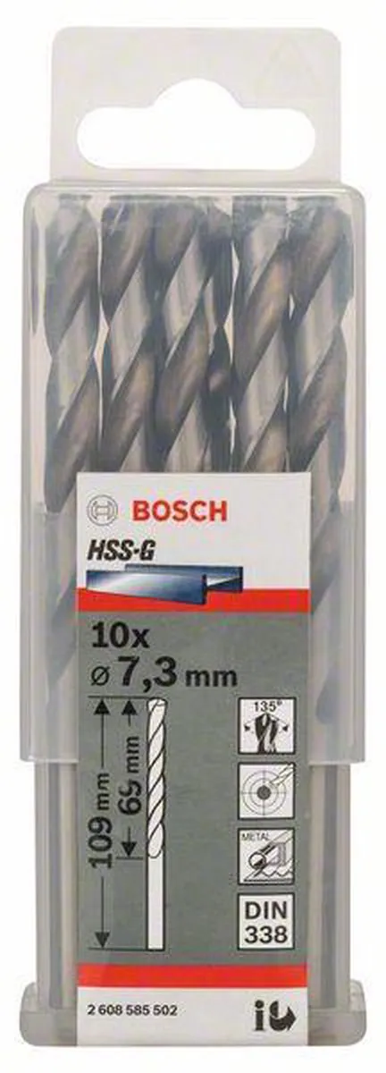 Bosch Professional ST. LINE 7.3mm HSS-G Boor - 10 Stuks - afbeelding 3 van 5