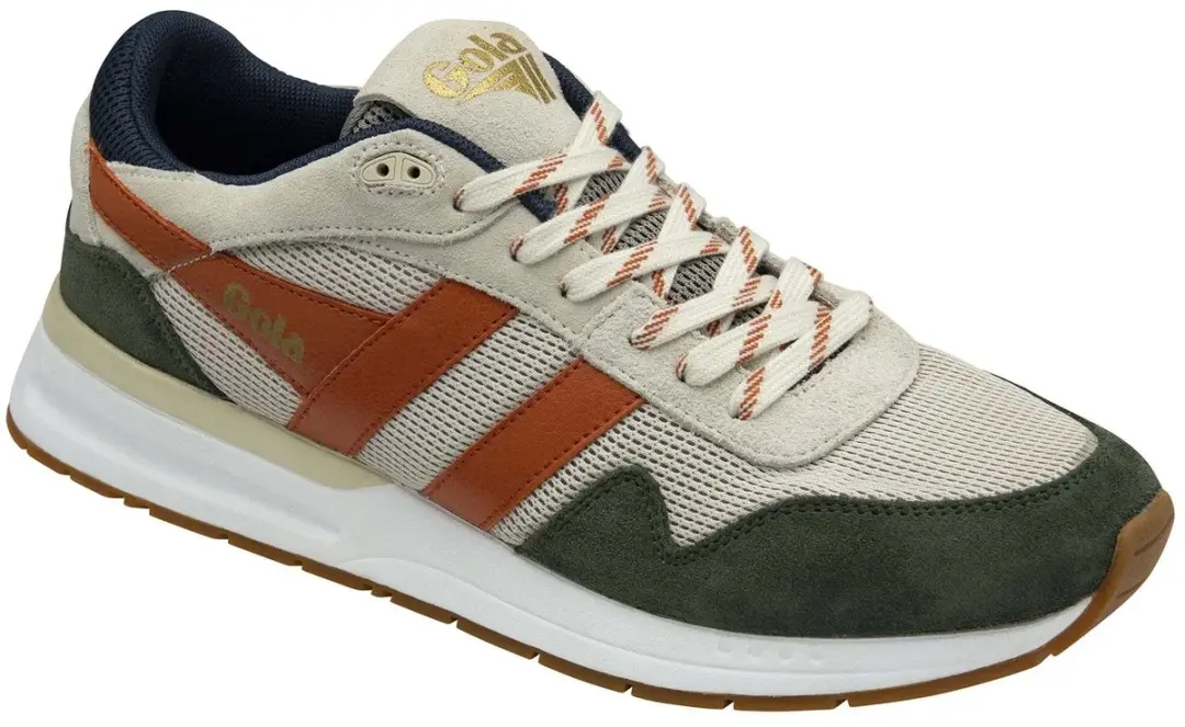 Gola Delta CMB780 Trainers - 43 - Afgebroken wit/duik kaki/moody oranje - afbeelding 3 van 5