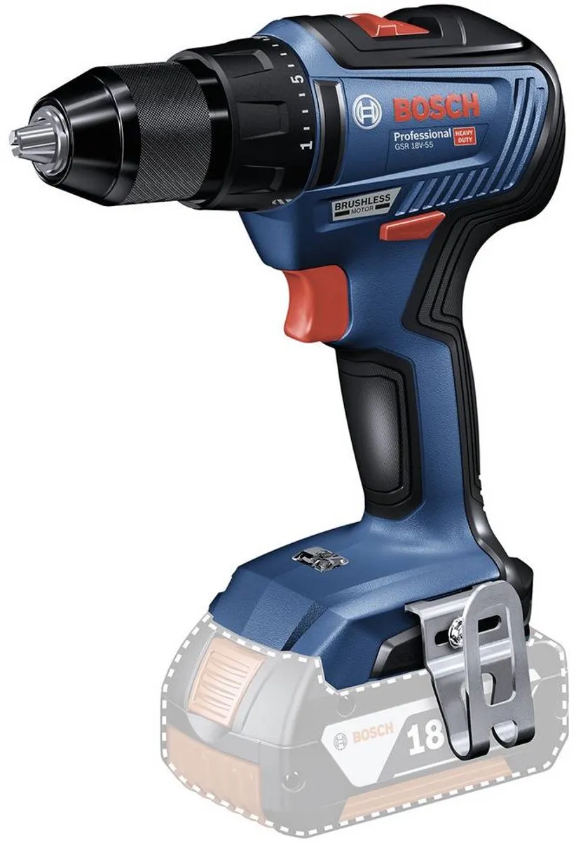 Bosch Professional GSR 18V-55 Accu Schroefboormachine - 2x 4,0Ah + Lader