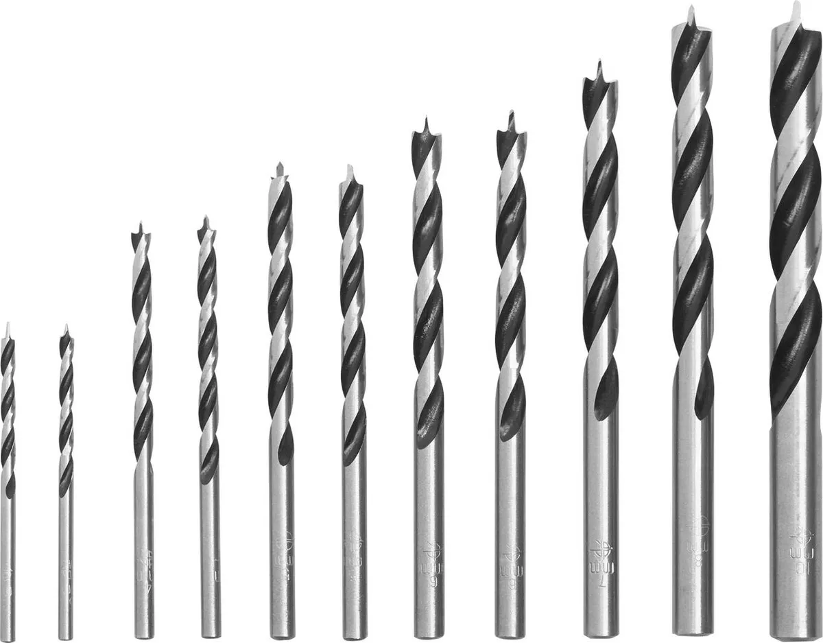 Parkside Houtboorset 11-delig 3-10mm - Met middelpunt