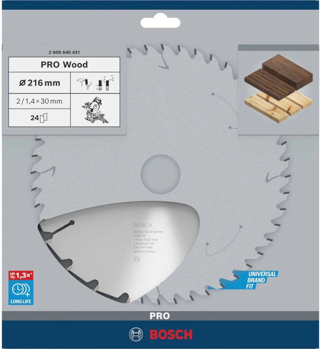 Bosch Professional PRO Wood Cirkelzaagblad 216mm Metaal - afbeelding 6 van 6