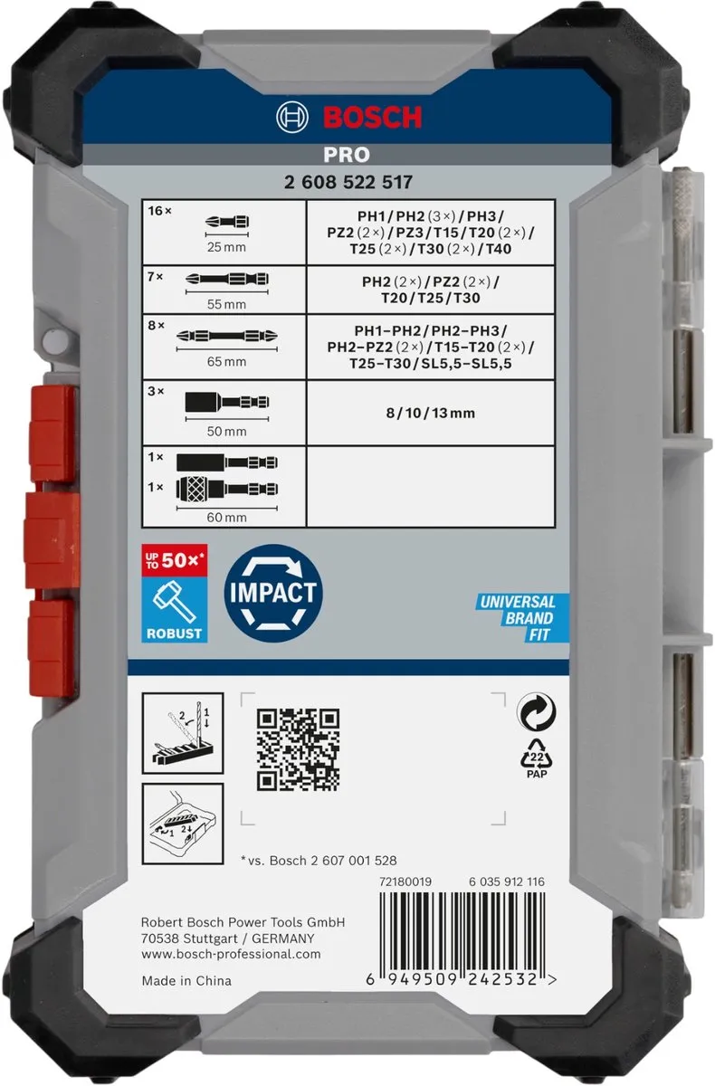 Bosch Professional PRO Impact Schroefbitset 2608522517 - 36-delig