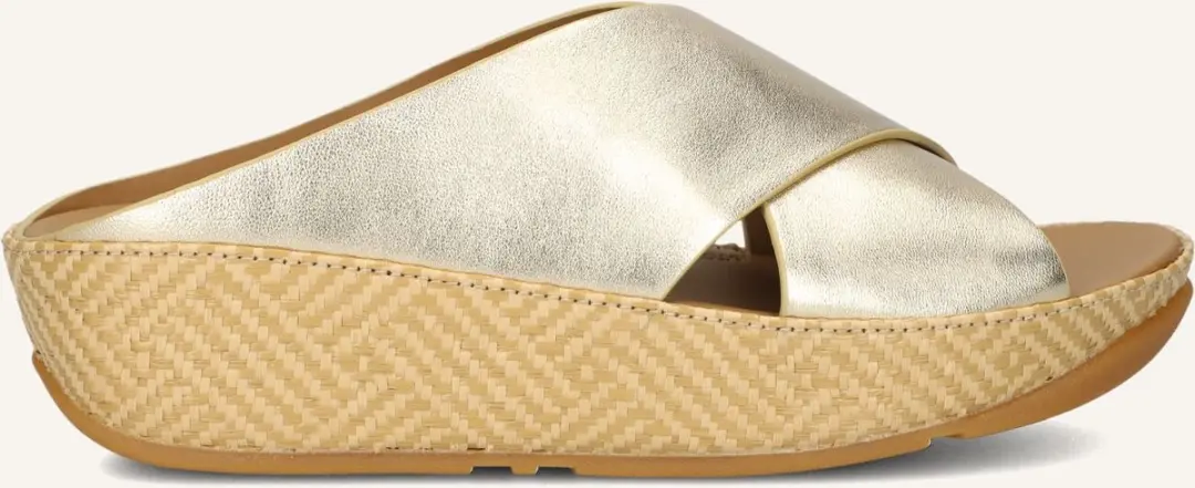 FitFlop Lulu Lux Cross Slide Slippers - Dames - Maat 40 - Goud - afbeelding 4 van 6