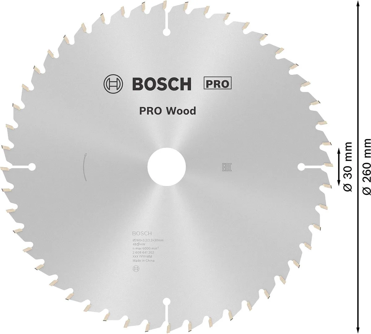 Bosch Professional Cirkelzaagblad Optiline Hout 260mm - 48T