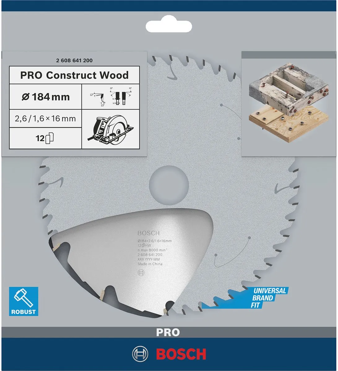 Bosch Professional Cirkelzaagblad Construct Wood 184mm - 12 Tanden