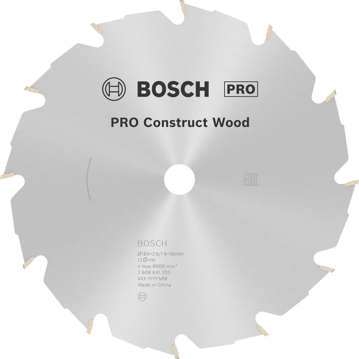 Bosch Professional Cirkelzaagblad Construct Wood 184mm - 12 Tanden