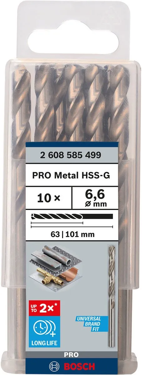 Bosch Professional ST. LINE 6.6mm HSS-G Boorbitten - 10 Stuks