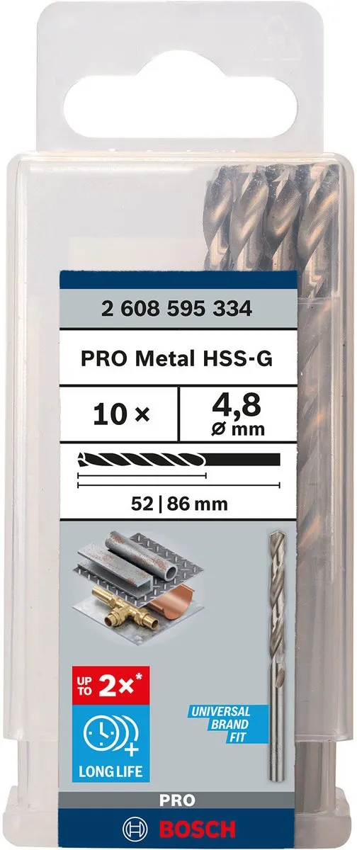 Bosch Professional ST. LINE 4.8mm HSS-G Boor - 10 Stuks
