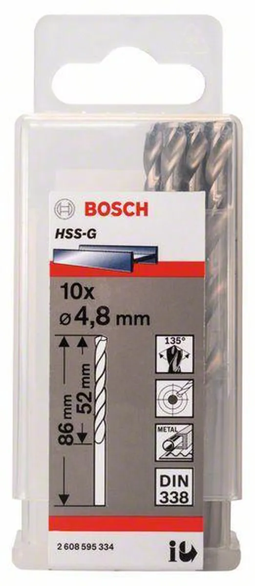 Bosch Professional ST. LINE 4.8mm HSS-G Boor - 10 Stuks