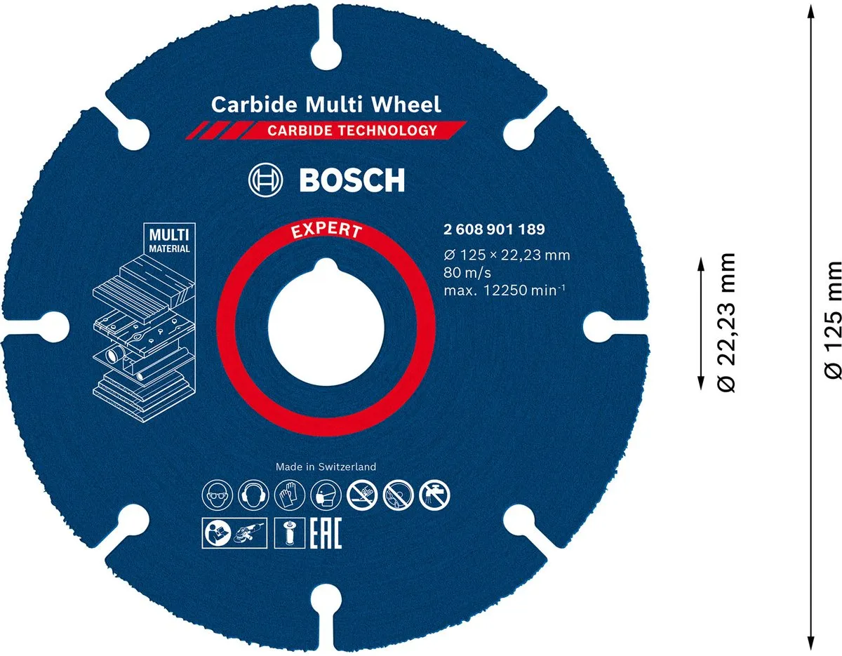 Bosch Professional Expert Carbide Multi Wheel 2608901189 Doorslijpschijf 125mm