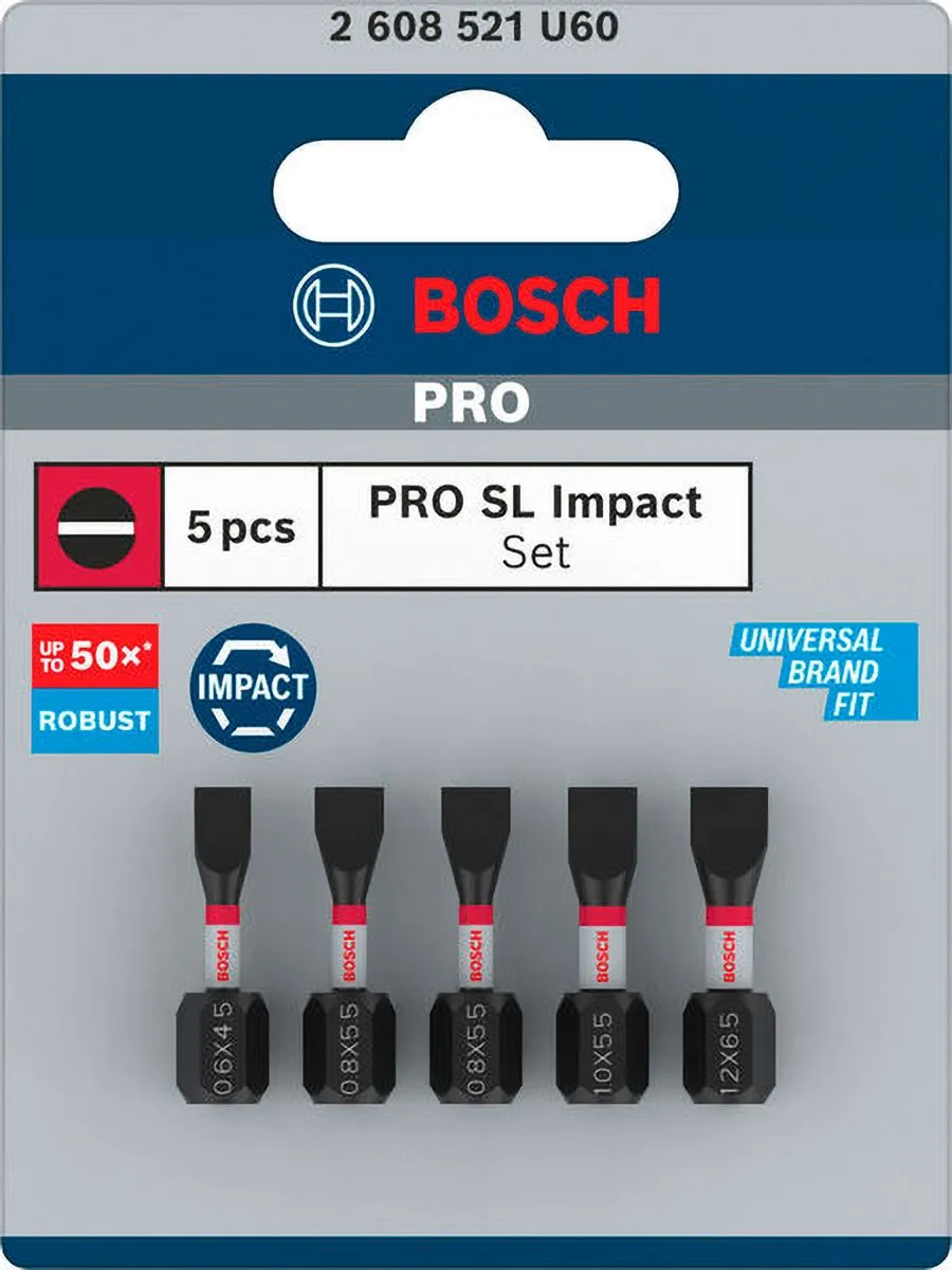 Bosch Professional PRO SL4,5-SL6,5 Sleufkopbits - 5-delig 25mm