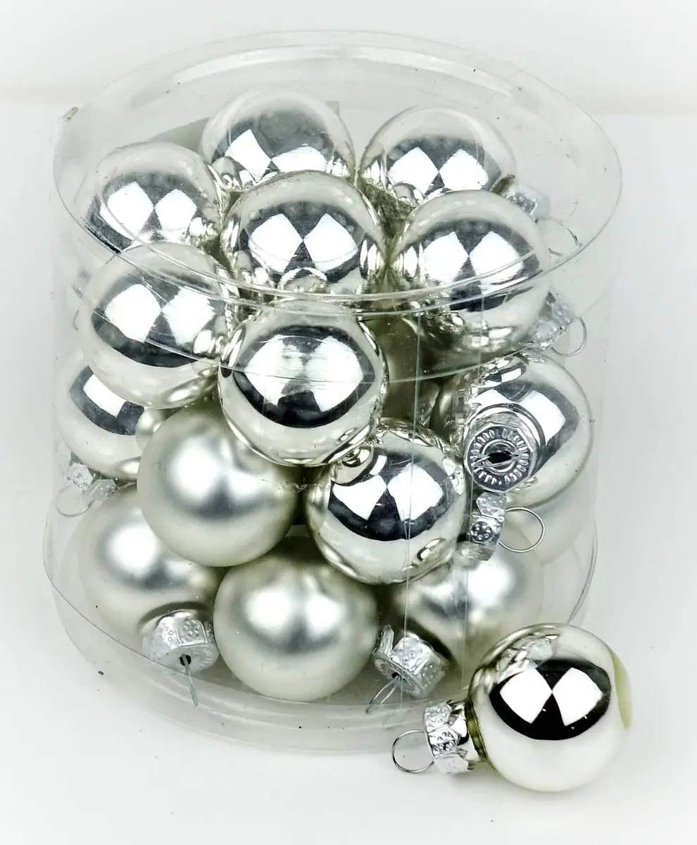 Decoris Kerstballen Mini - Zilver Ø2,5cm - afbeelding 5 van 5