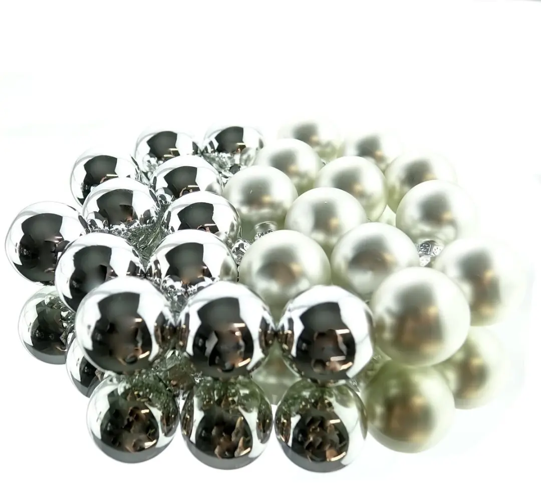 Decoris Kerstballen Mini - Zilver Ø2,5cm - afbeelding 4 van 5