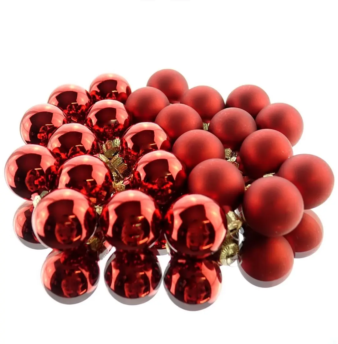 Decoris Kerstballen Rood - Ø2,5cm - afbeelding 6 van 6