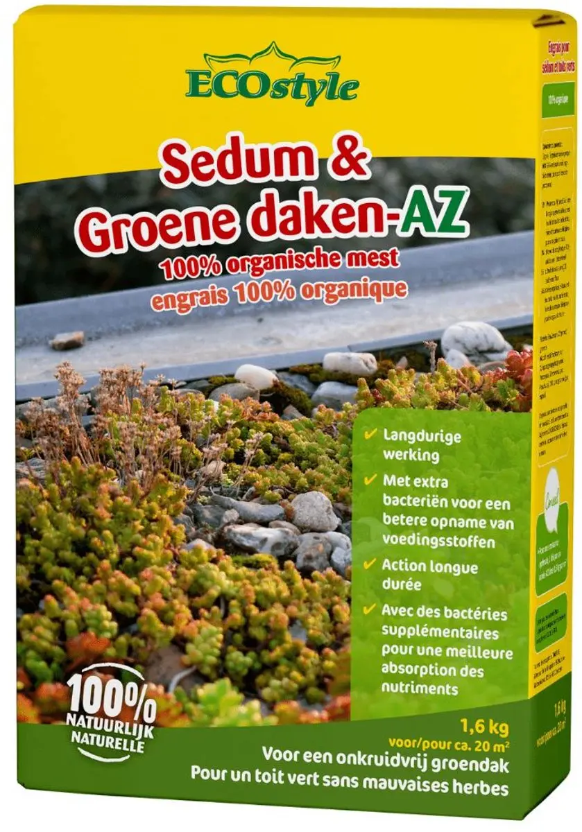 ECOstyle Sedum & Groene Daken-AZ Onkruidvrij Groen Dak 800g - afbeelding 5 van 6