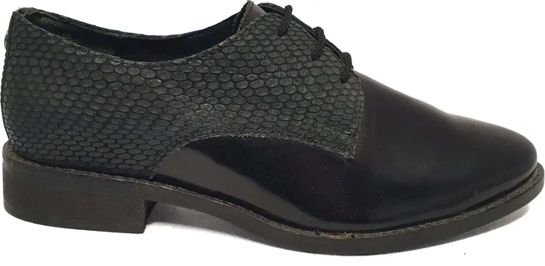 Maruti Pax Brush Off Leather Dames Veterschoen 66129401 Printed black Maat 38