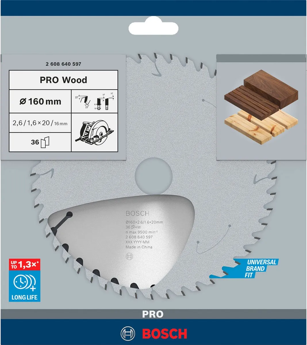 Bosch Professional CIRKZB OPT 160X20/16X2,6 Zaagblad Metaal 160mm