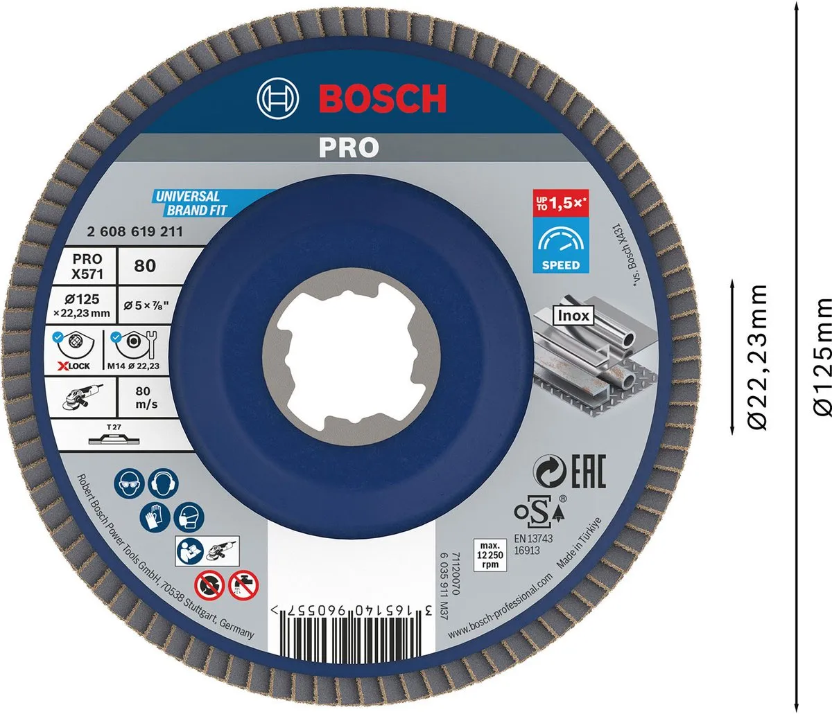 Bosch Professional Lamellenschijf Xlock 125mm Metaal - 2608619211