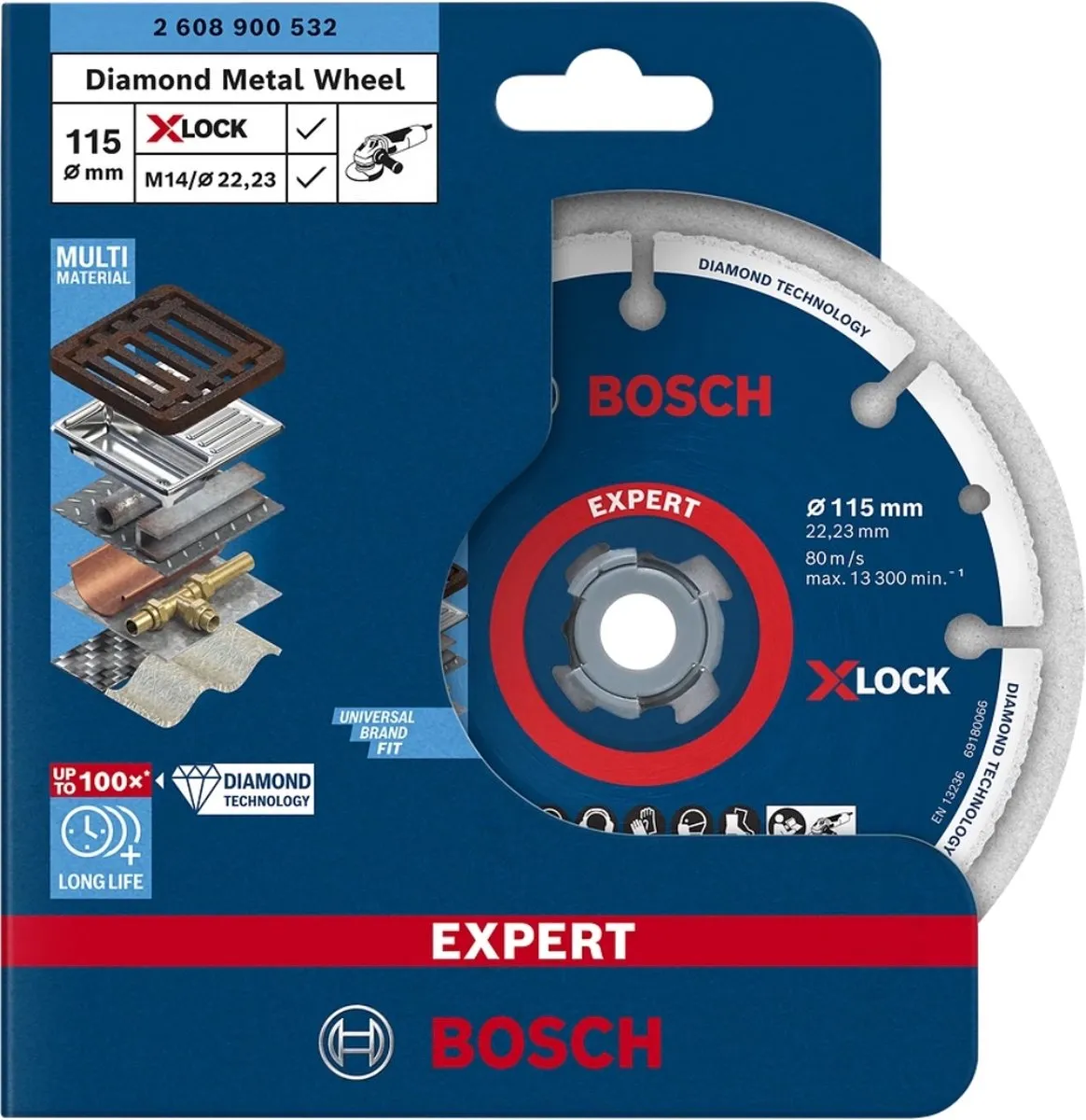Bosch Professional X-LOCK Diamanten Doorslijpschijf 115mm - 22.23mm