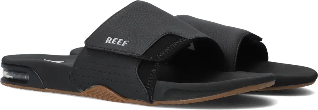 Reef Fanning Slide Heren Slippers - Zwart/Zilver - Maat 42 - afbeelding 2 van 6