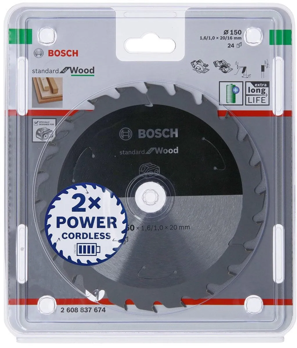 Bosch Professional Wood Zaagblad 150mm 24 Tanden - 20mm As - afbeelding 6 van 6