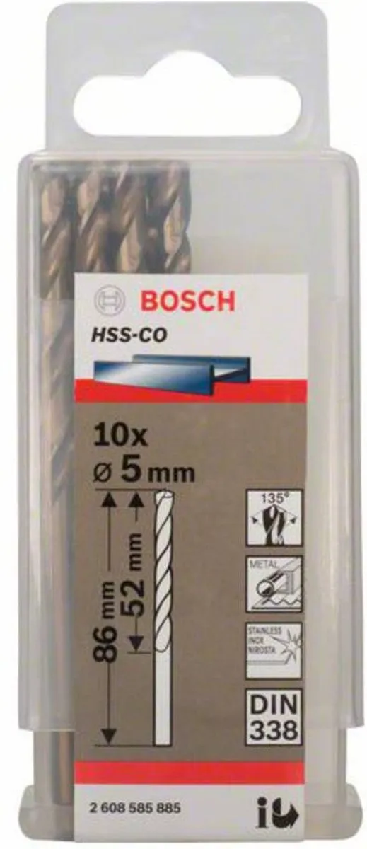 Bosch Professional ST. LINE HSS-CO Metaalboren 5mm - 10 Stuks