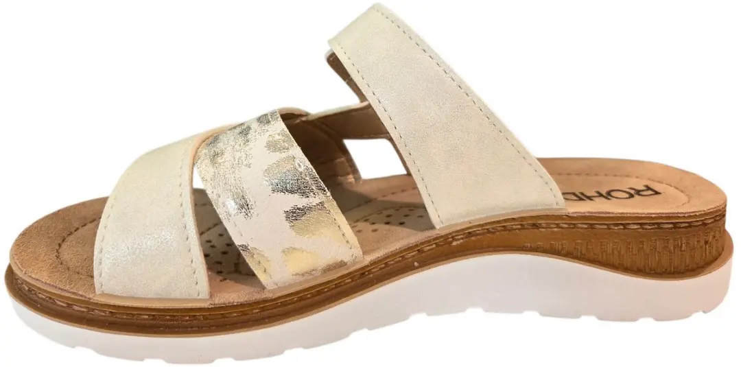 Rohde 1317 01 Slippers Dames - Wit/Goud - 40
