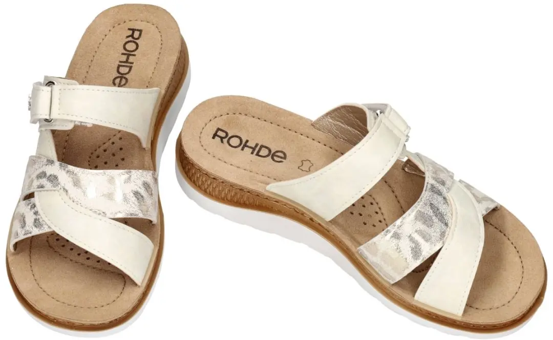 Rohde 1317 01 Slippers Dames - Wit/Goud - 40