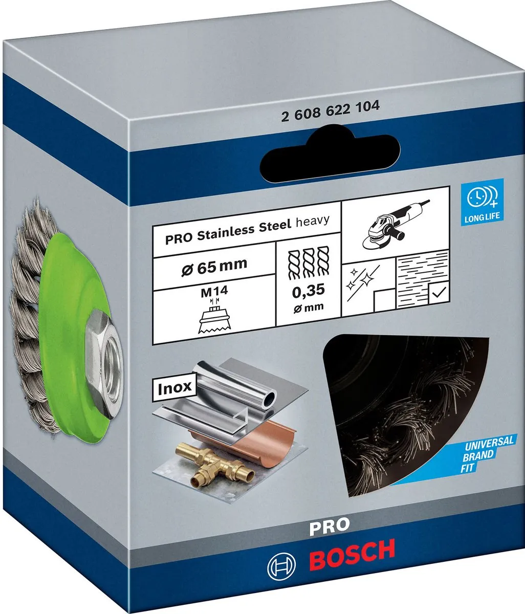 Bosch Professional M14 Komstlbortsel 65 Vlecht 0.35 Inox
