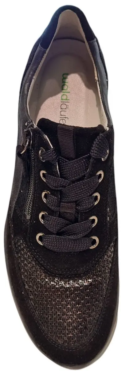 Wäldlaufer Leer En Suede Dames Sneakers 39 - Zwart