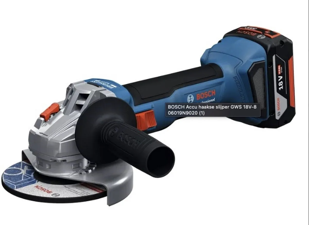 Bosch Professional GWS 18V-8 Accu Haakse Slijper - 2x 4.0Ah Accu - 125mm